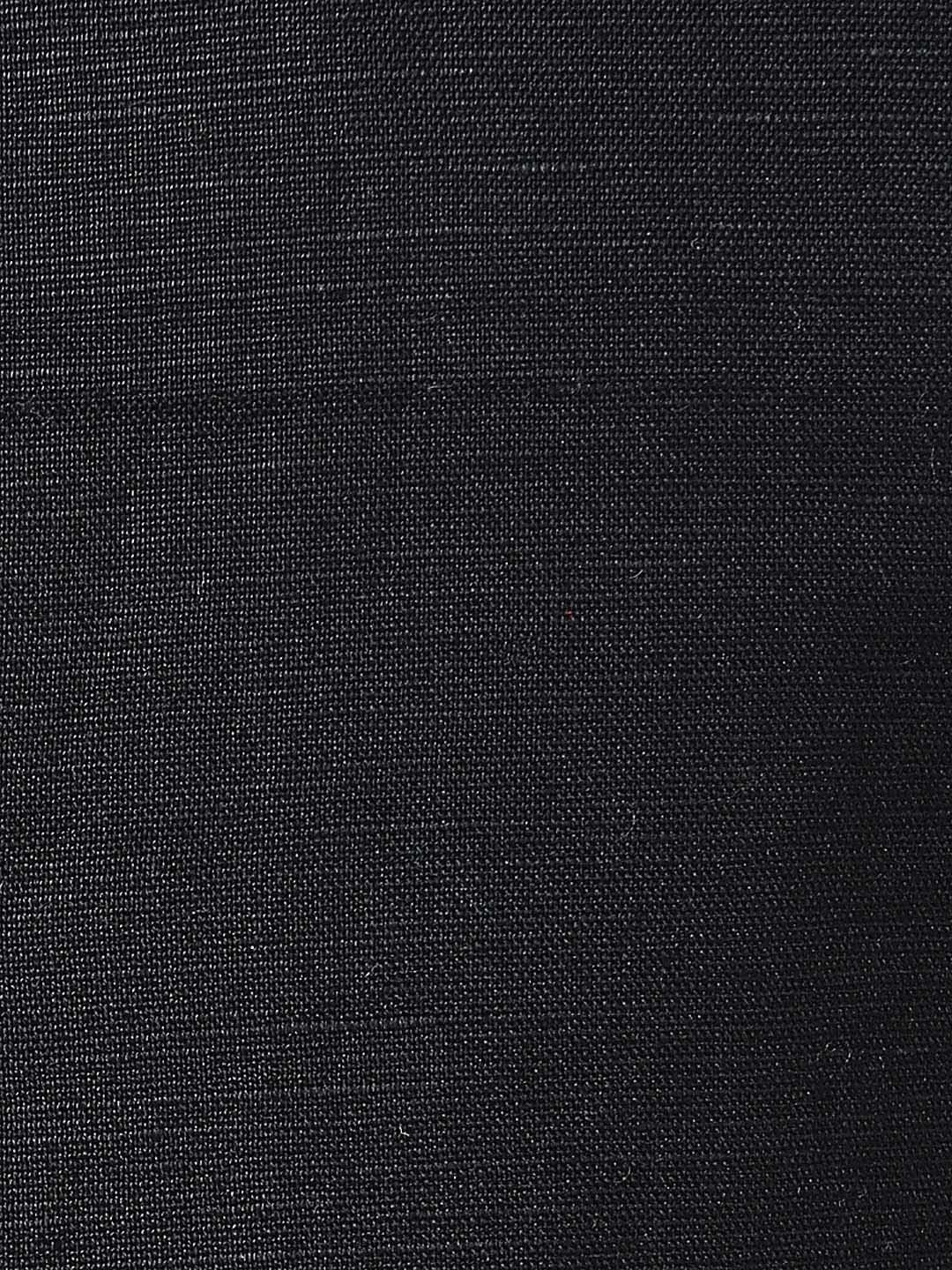 Men's Black Linen Blend Nehru Jacket  - Final Clearance Sale