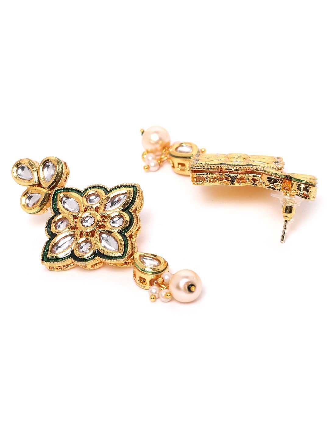 Women's Green Kundan Pearls Gold Plated Choker