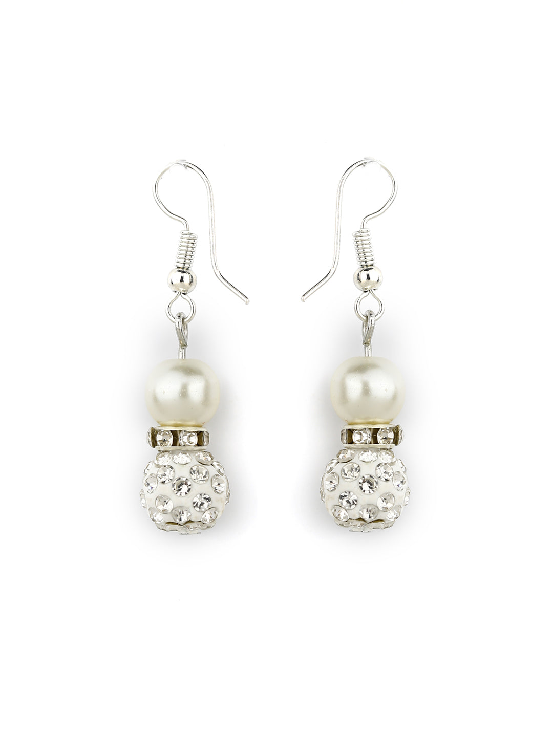 Women's  Silver Plated Pearls Jewellery Set with Bracelet