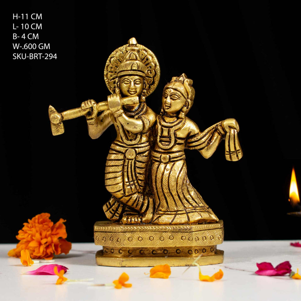 4.5" BRASS RADHA KRISHNA