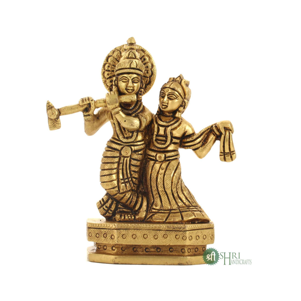 4.5" BRASS RADHA KRISHNA