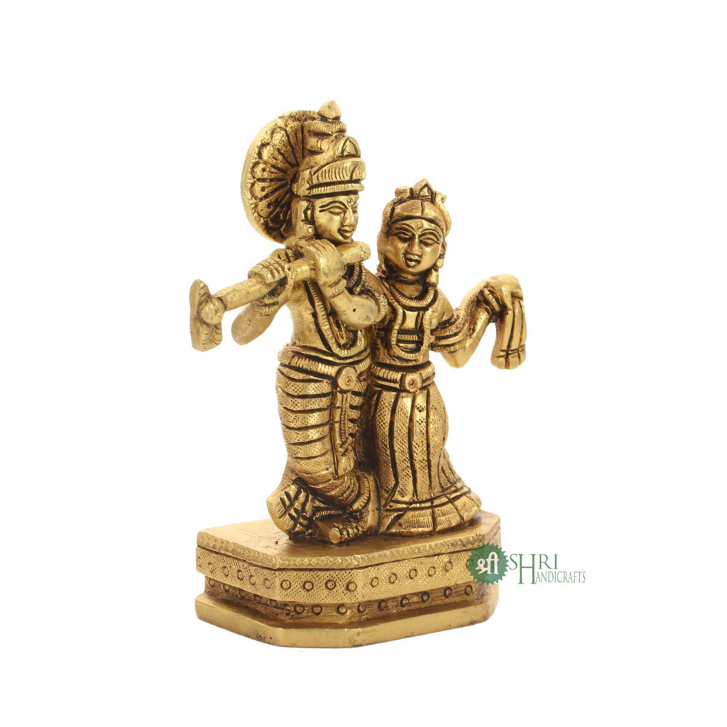 4.5" BRASS RADHA KRISHNA