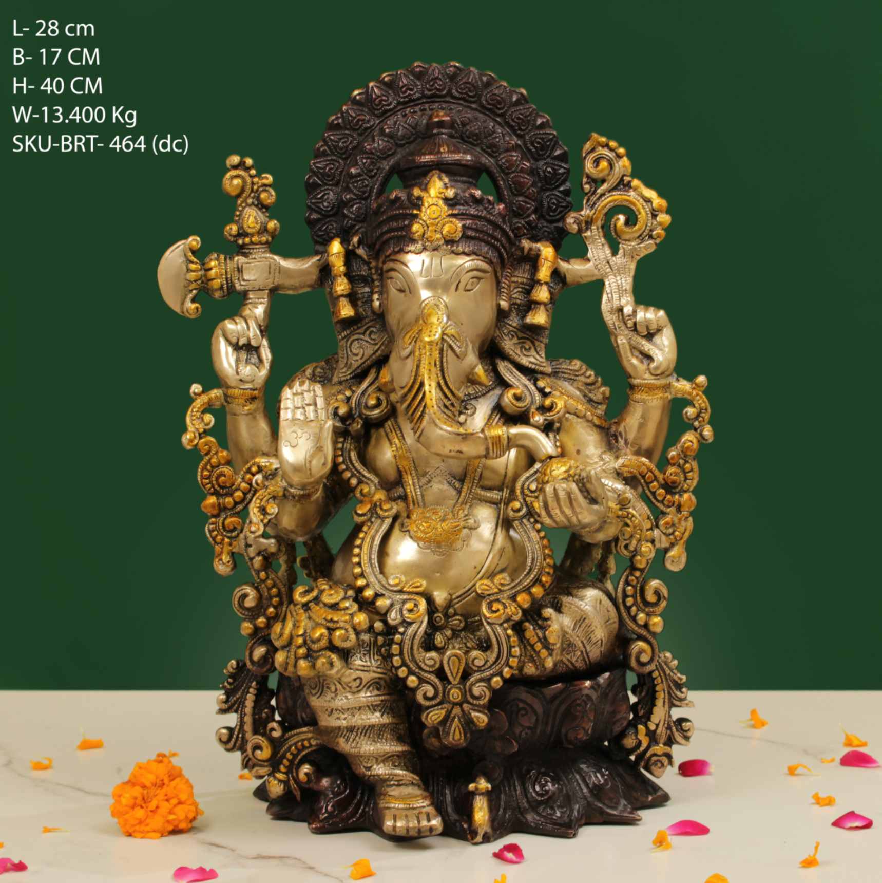 Brass Colour Ganesh