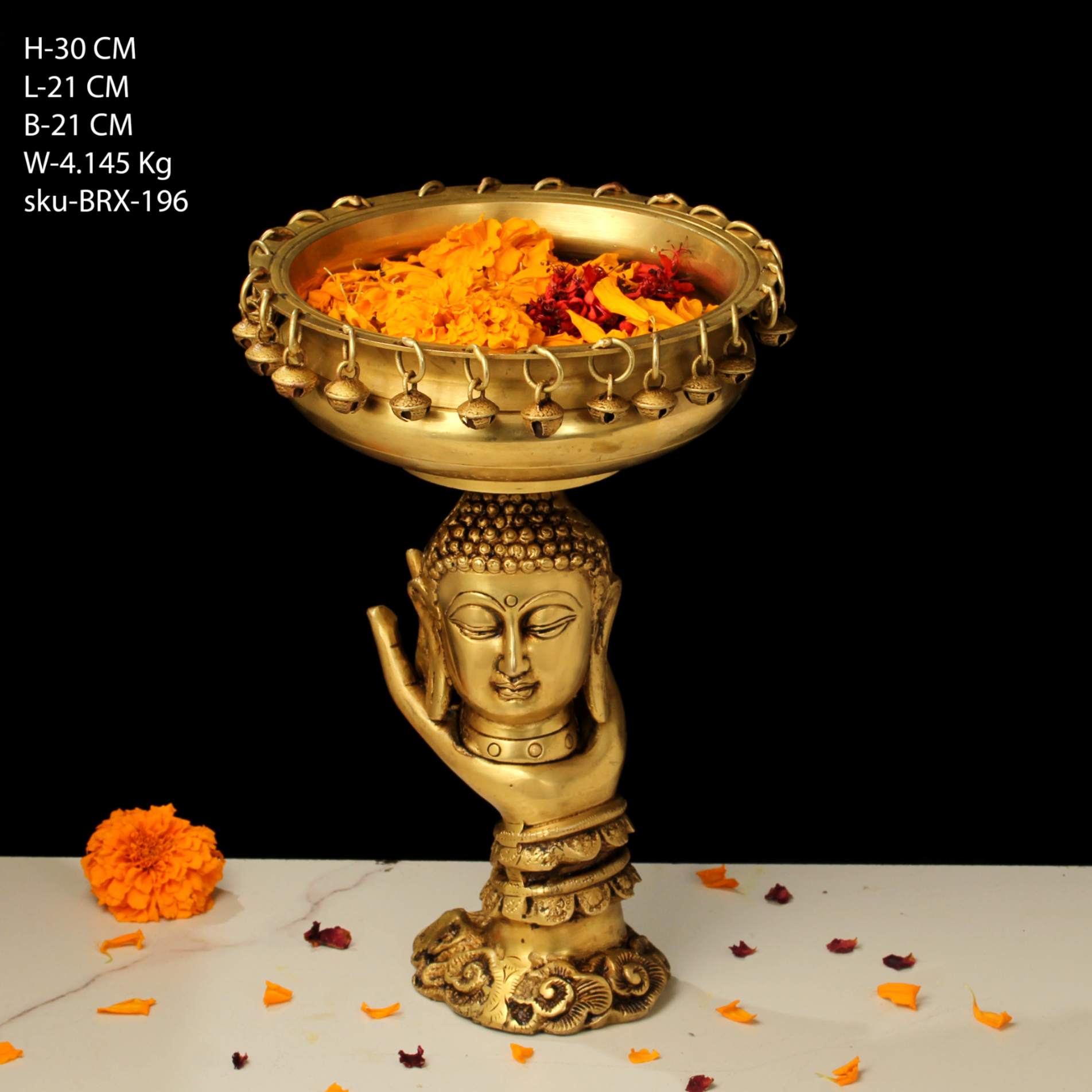 Brass Buddha Urli - Brx - 196 - 12" (4.15 Kg)