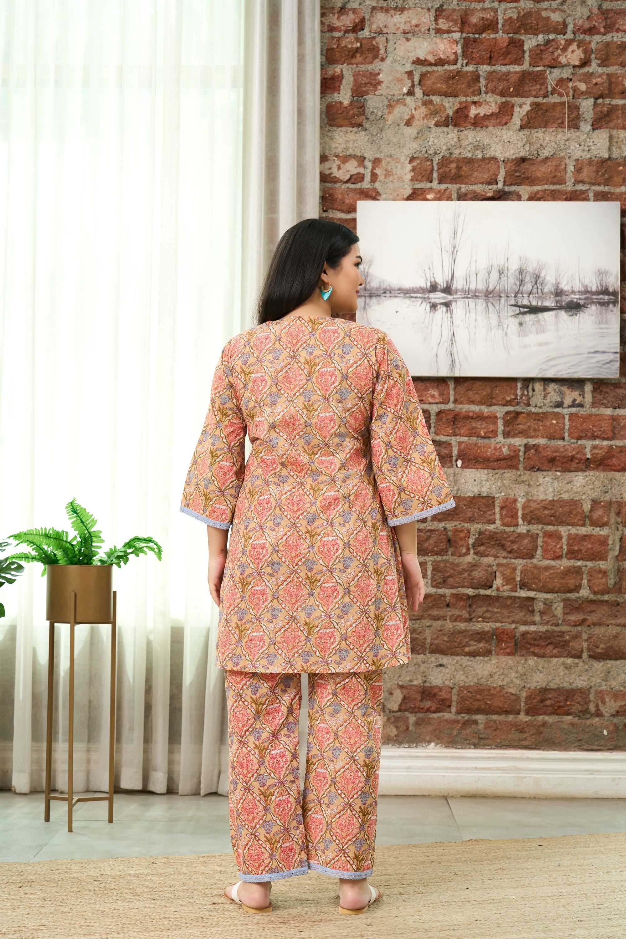Women's Boho Floral Printed Co-Ord Set - Nangalia Ruchira