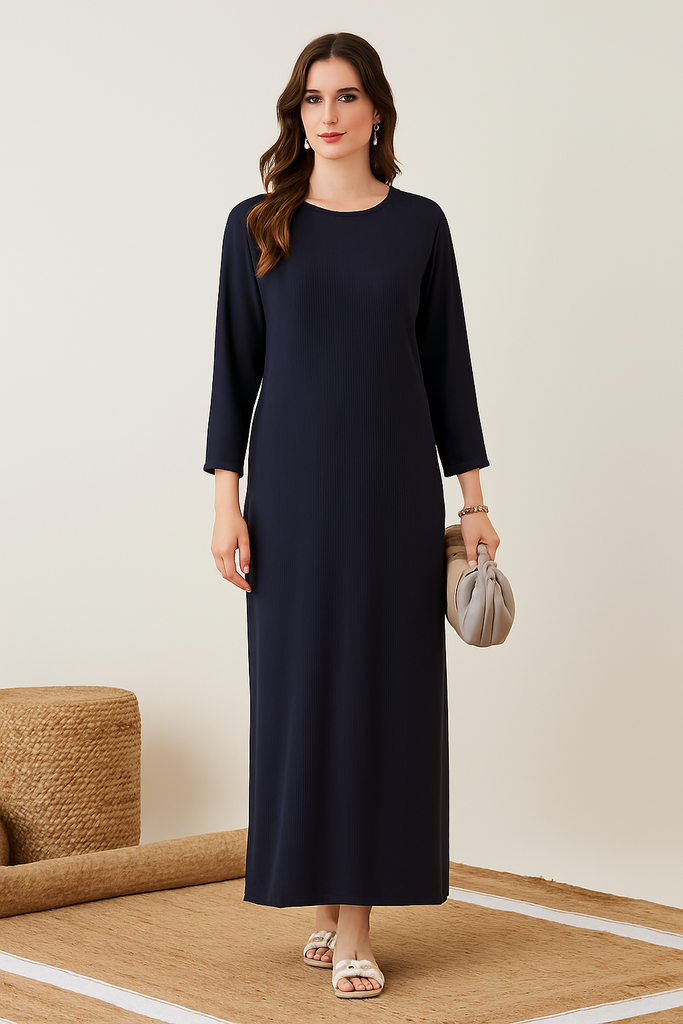 Women's Mauve Polyester Solid/Plain V-Neck Night Dress