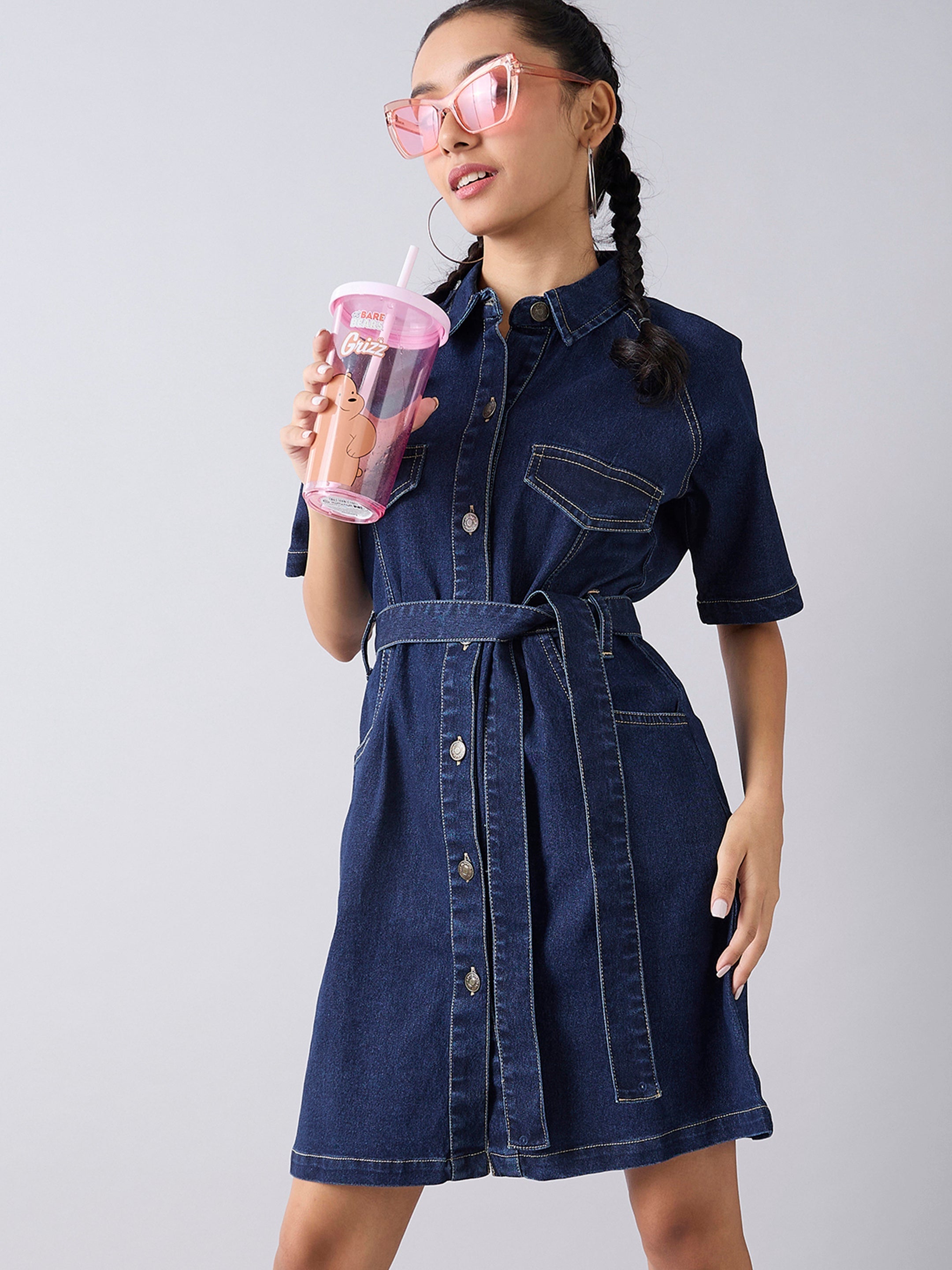 Girl's Blue Denim Dress - Sassafras Kids