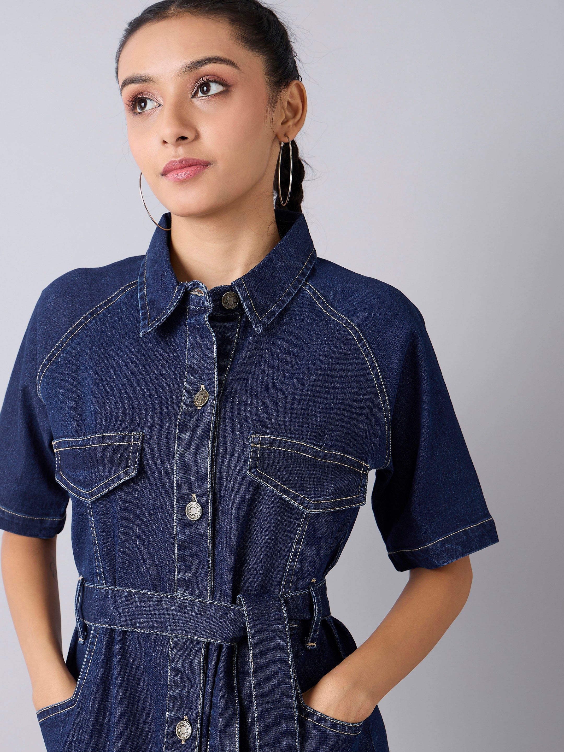 Girl's Blue Denim Dress - Sassafras Kids