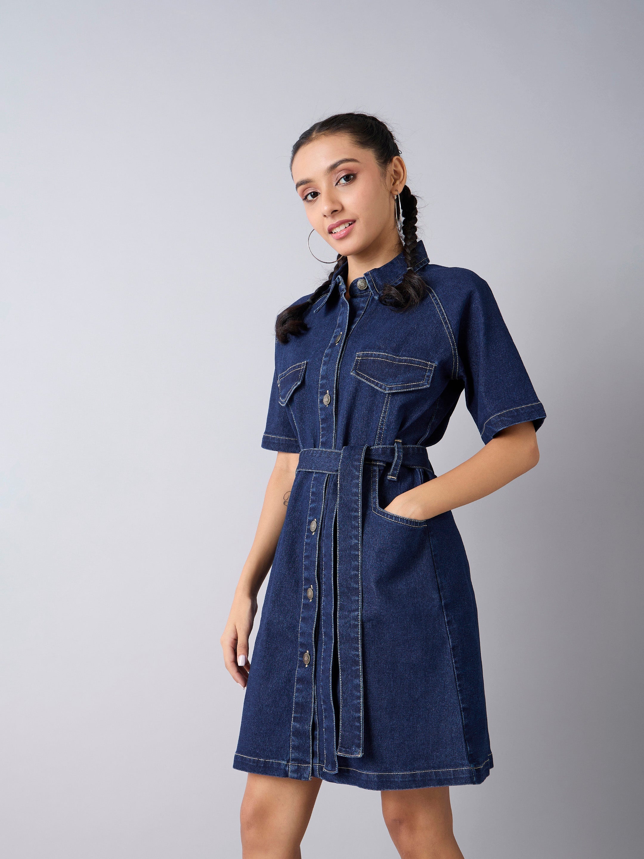 Girl's Blue Denim Dress - Sassafras Kids