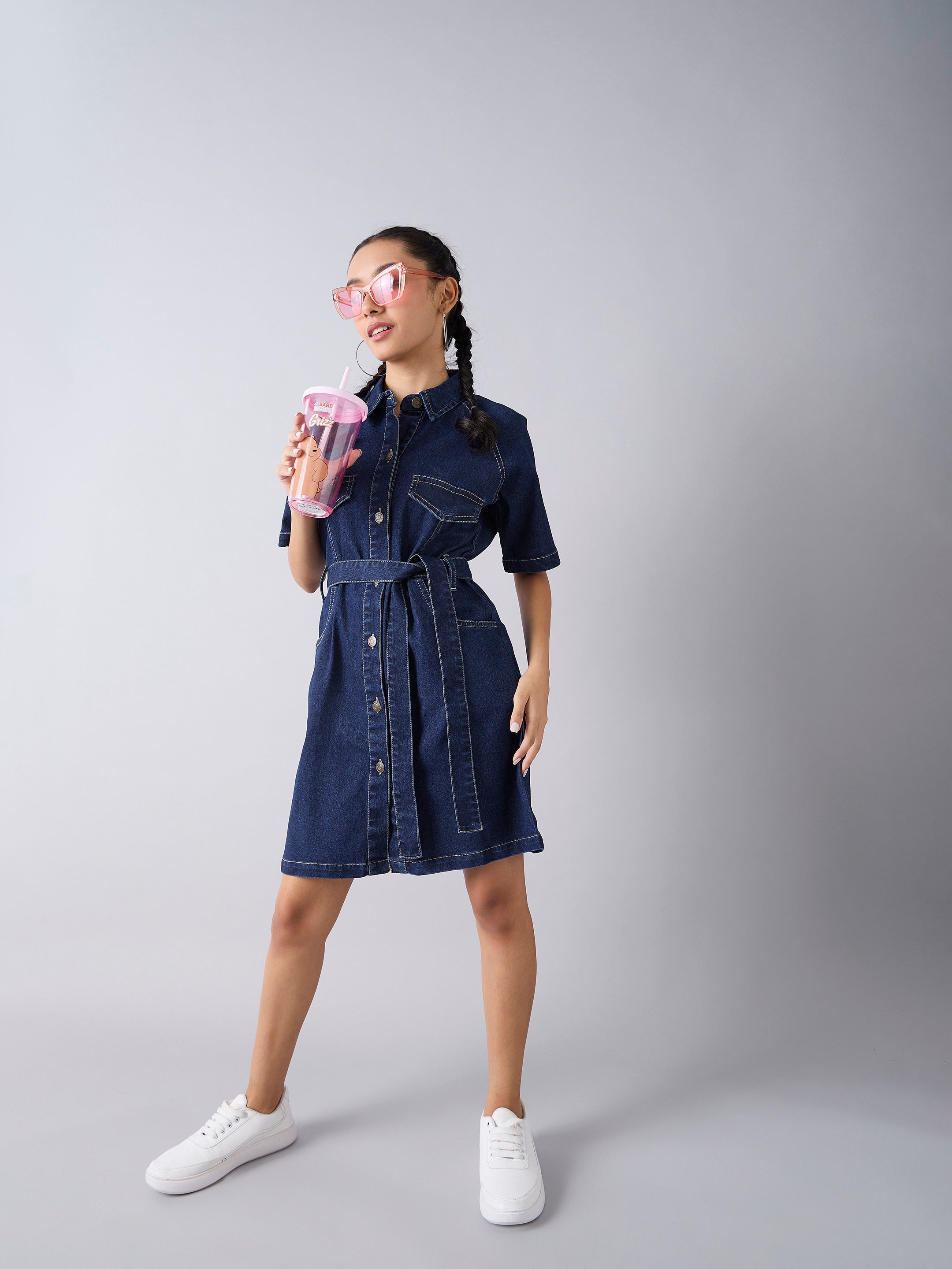 Girl's Blue Denim Dress - Sassafras Kids