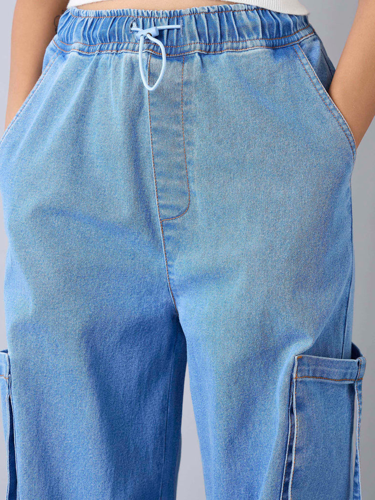 Girl's Blue Side Pocket Jean