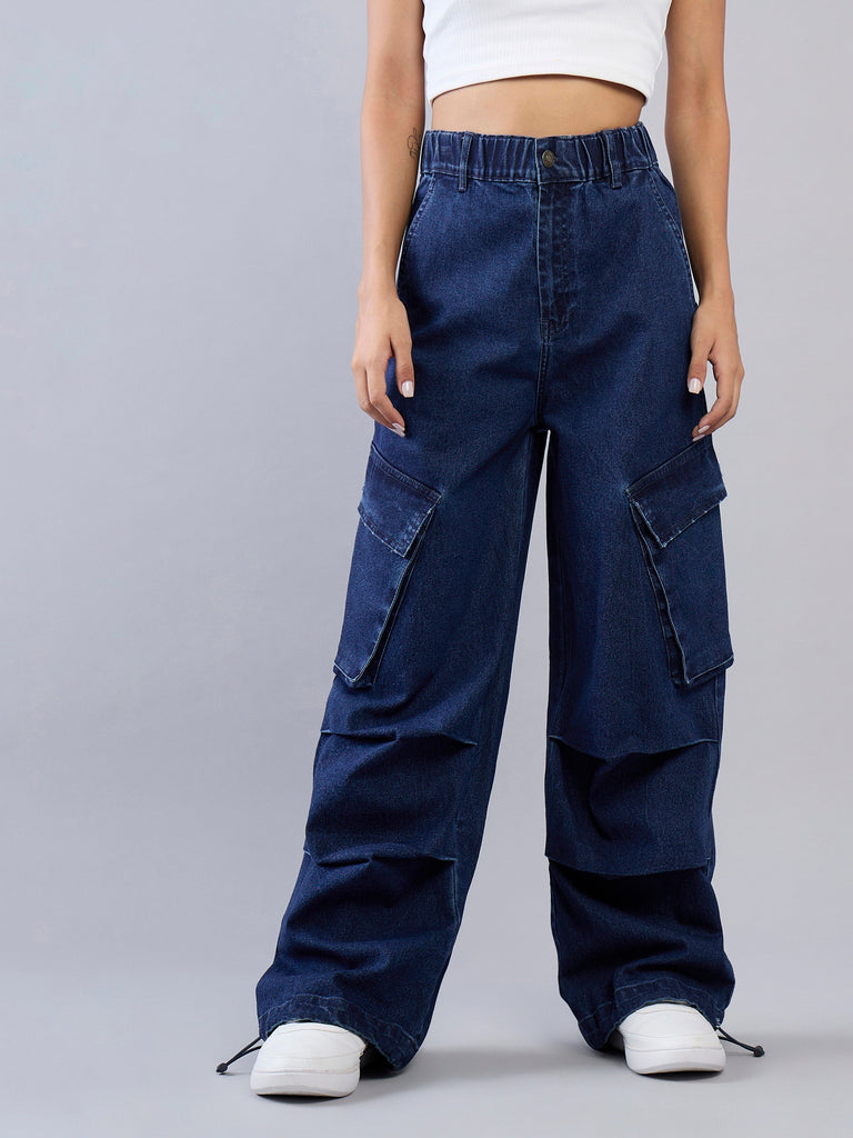 Girl's Blue Solid Jean