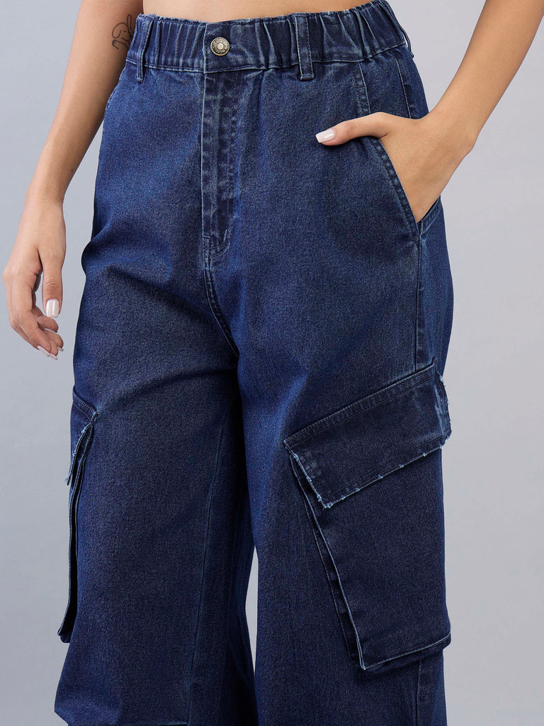 Girl's Blue Solid Jean