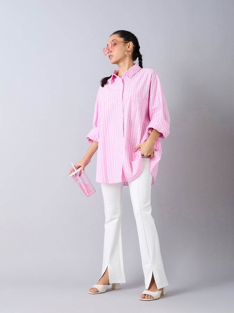Girl's White Solid Pant