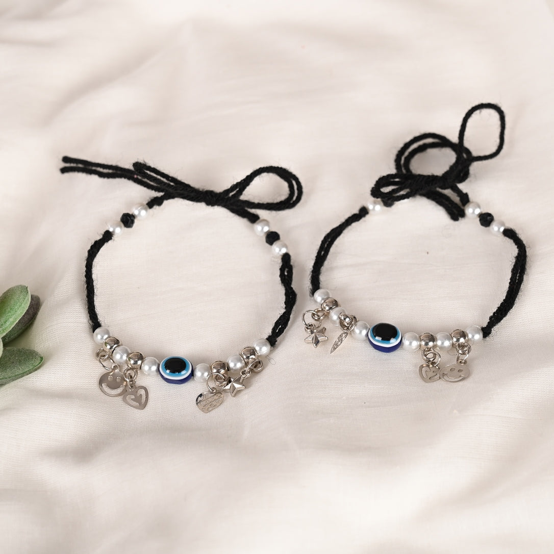 Women's Set of 2 Evil Eye Adjustable Anklet