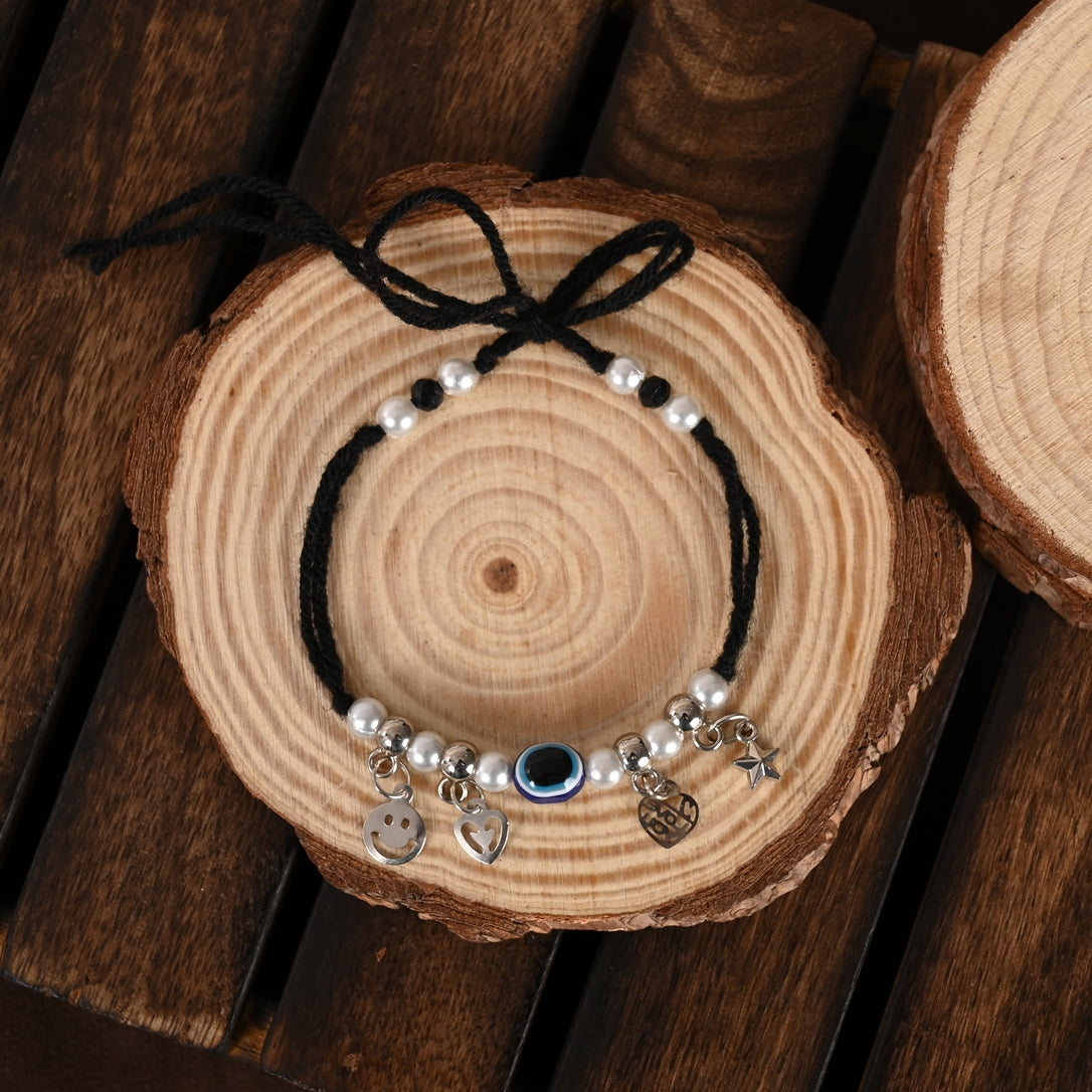 Women's Set of 2 Evil Eye Adjustable Anklet
