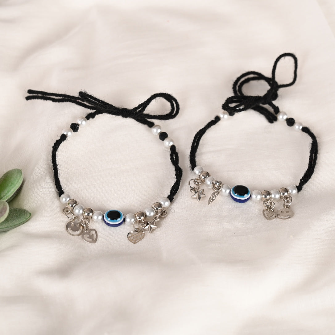 Women's Set of 2 Evil Eye Adjustable Anklet