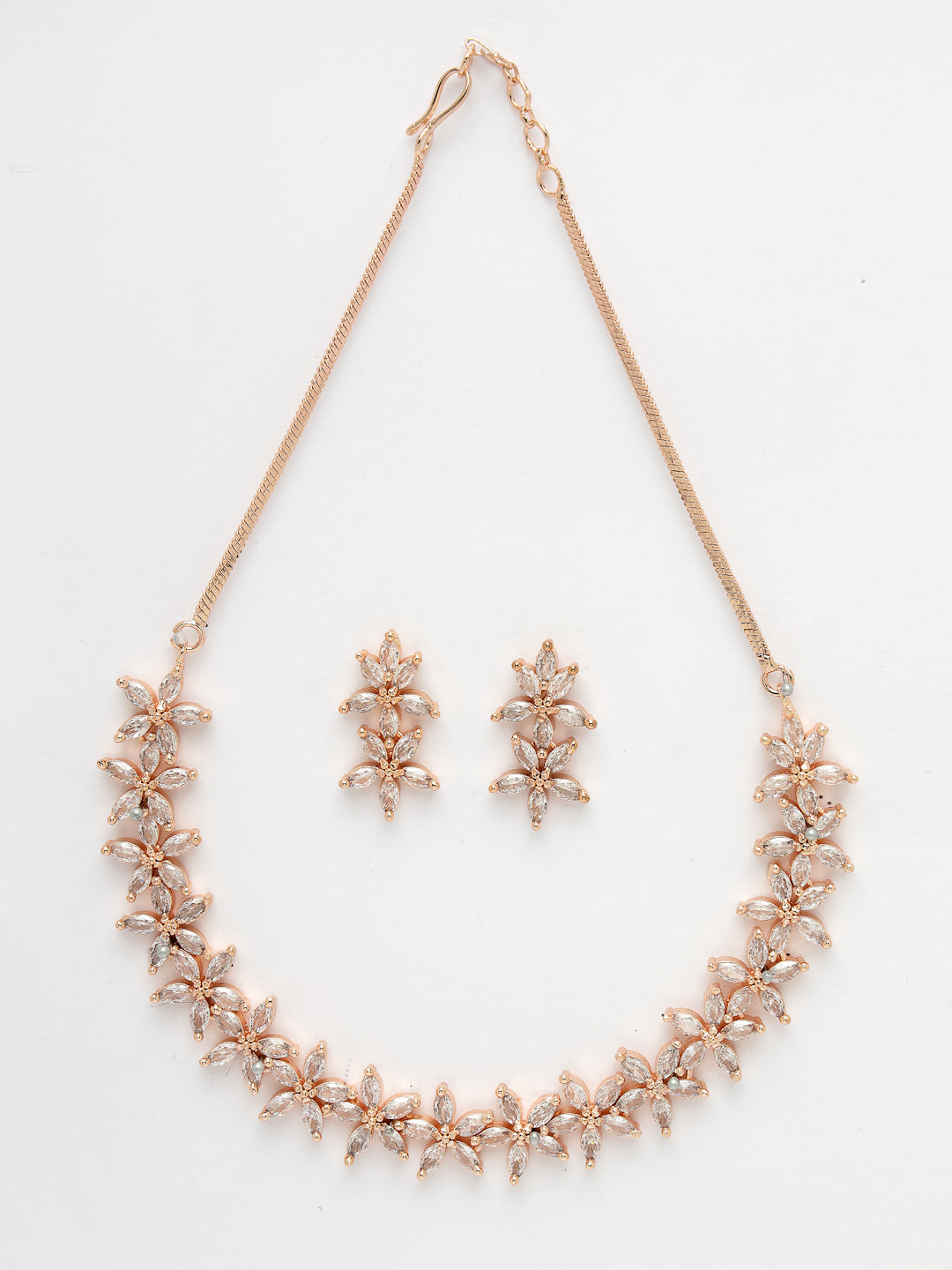 Women's gold plated CZ stone handcrafted jewellery set