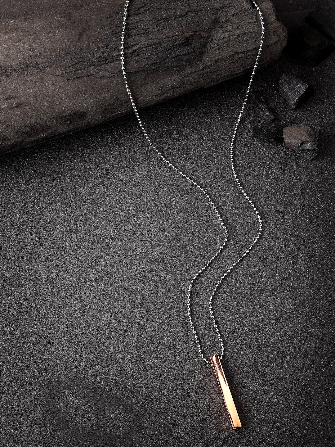 Men's copper plated geomatric pendent with chain - NVR