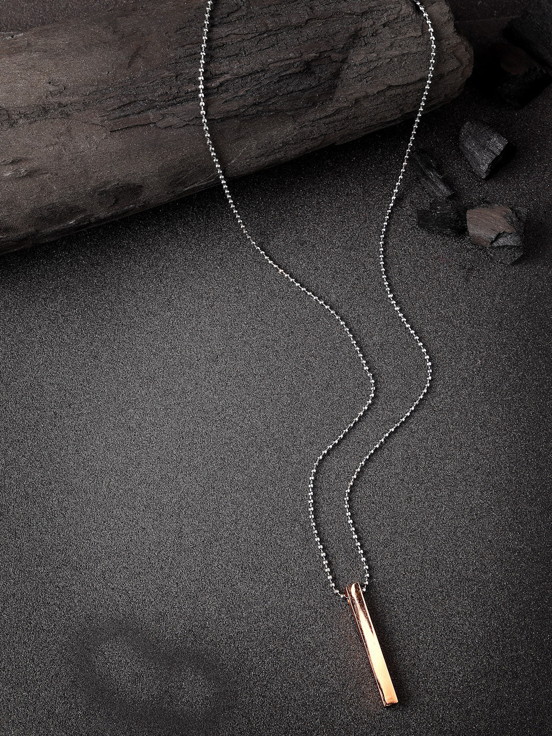 Men's copper plated geomatric pendent with chain