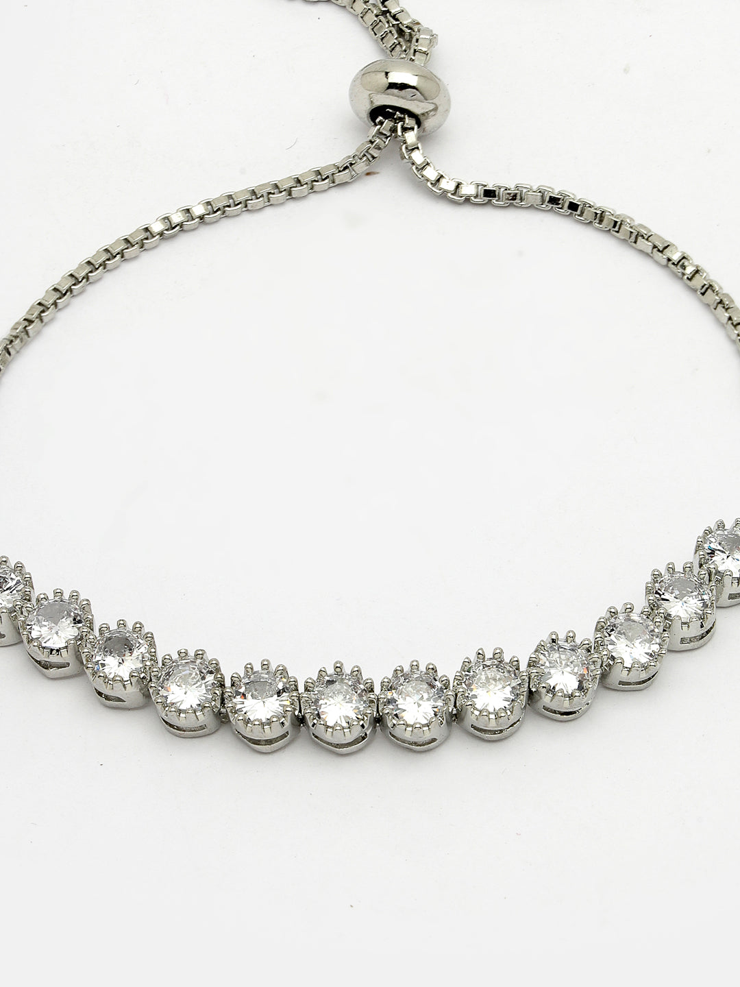 Silver-Plated American Diamond Studded Rakhi With Roli Chawal - Nvr