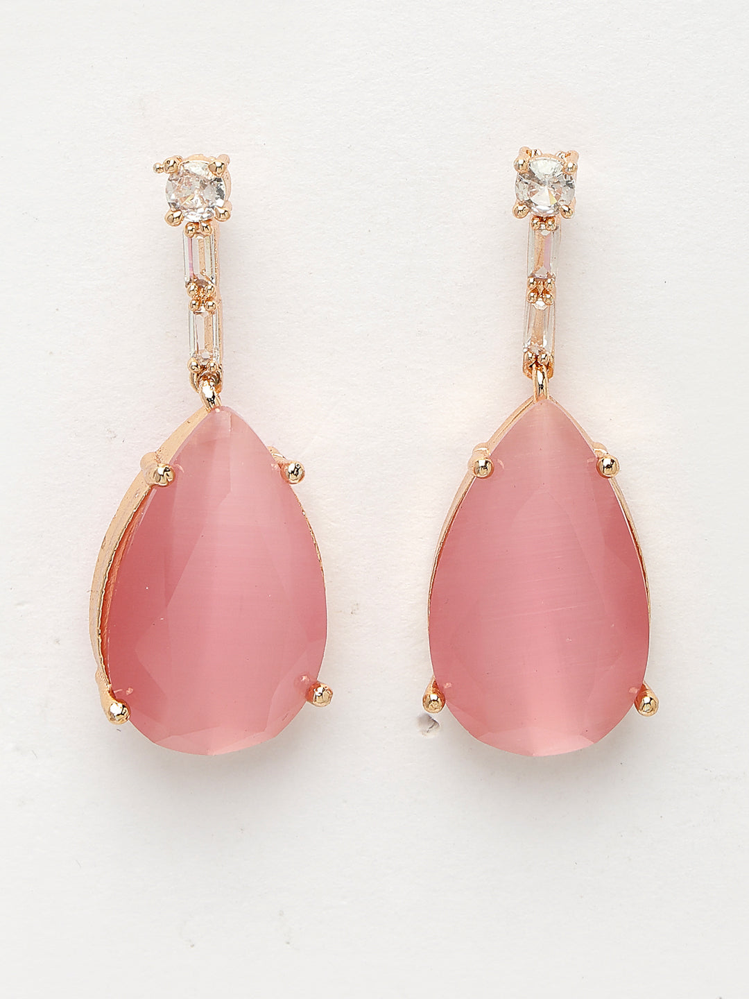 Women's Rose Gold Artificial Stones Studded Handcrafted Jewellery Set