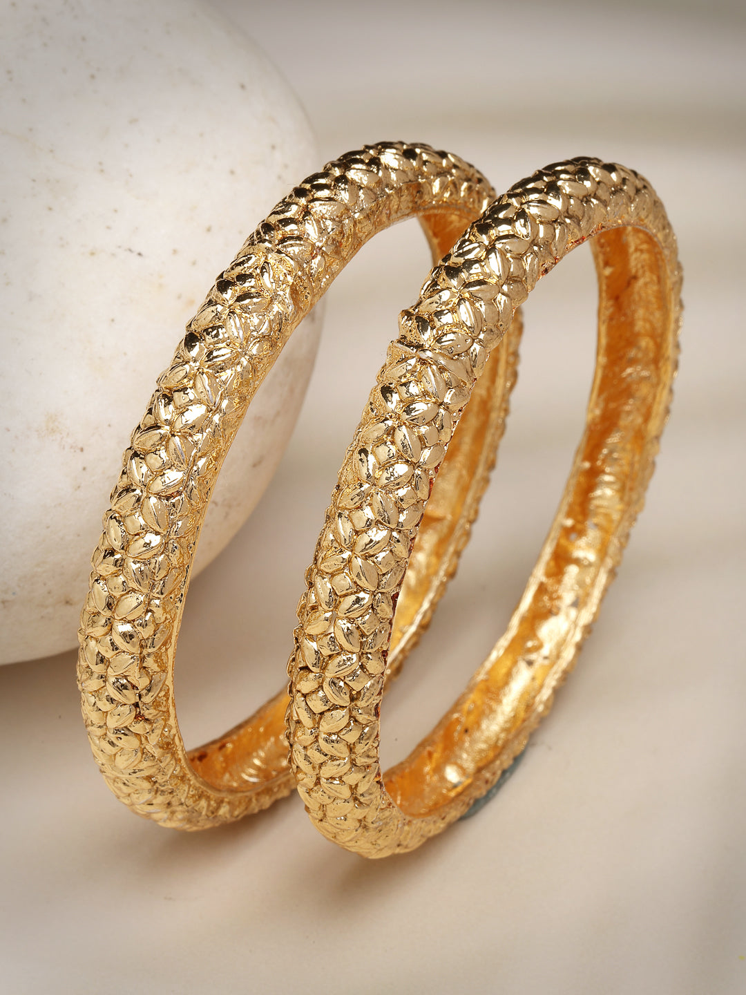 Women's Set Of 2 Gold-Plated Handcrafted Traditional Bangles