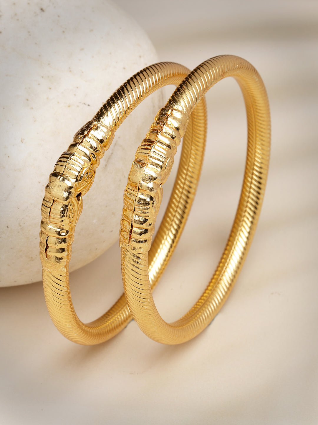 Women's Set Of 2 Gold-Plated Handcrafted Traditional Bangles