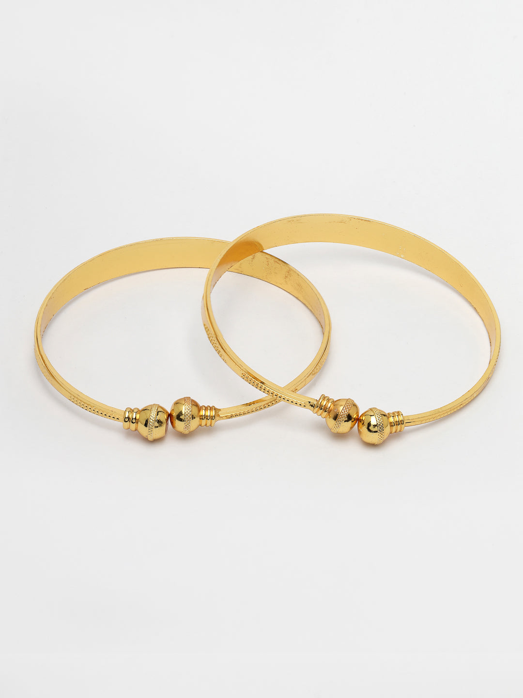 Women's Set Of 2 Gold-Plated Handcrafted Adjustable Bangles