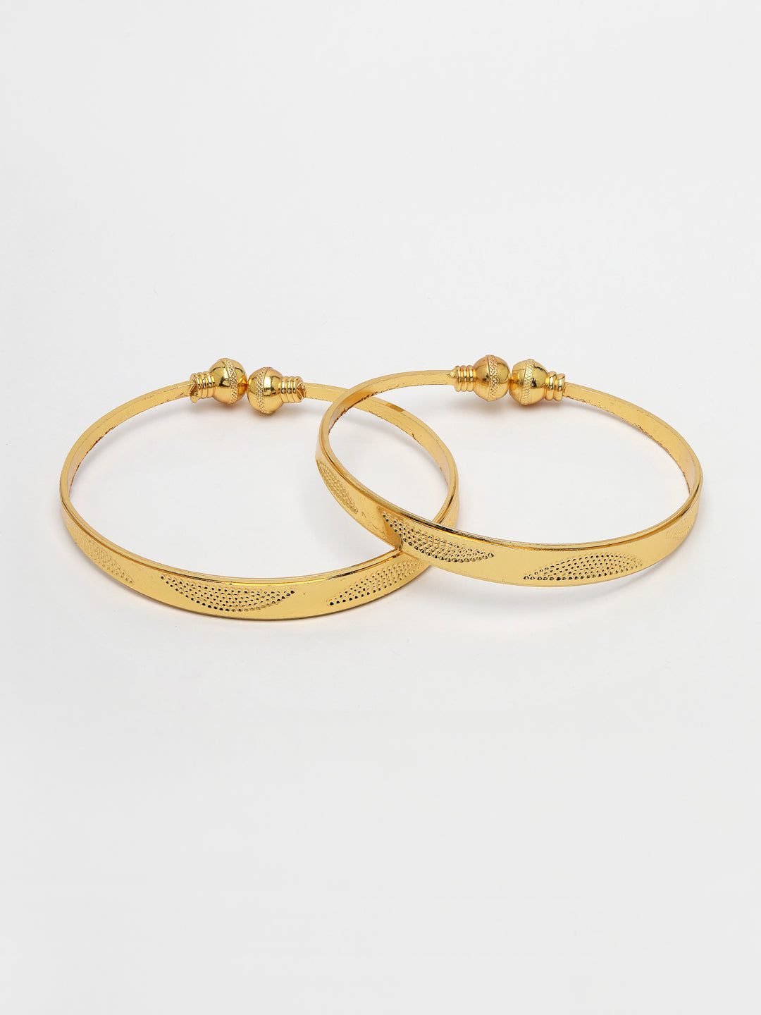 Women's Set Of 2 Gold-Plated Handcrafted Adjustable Bangles