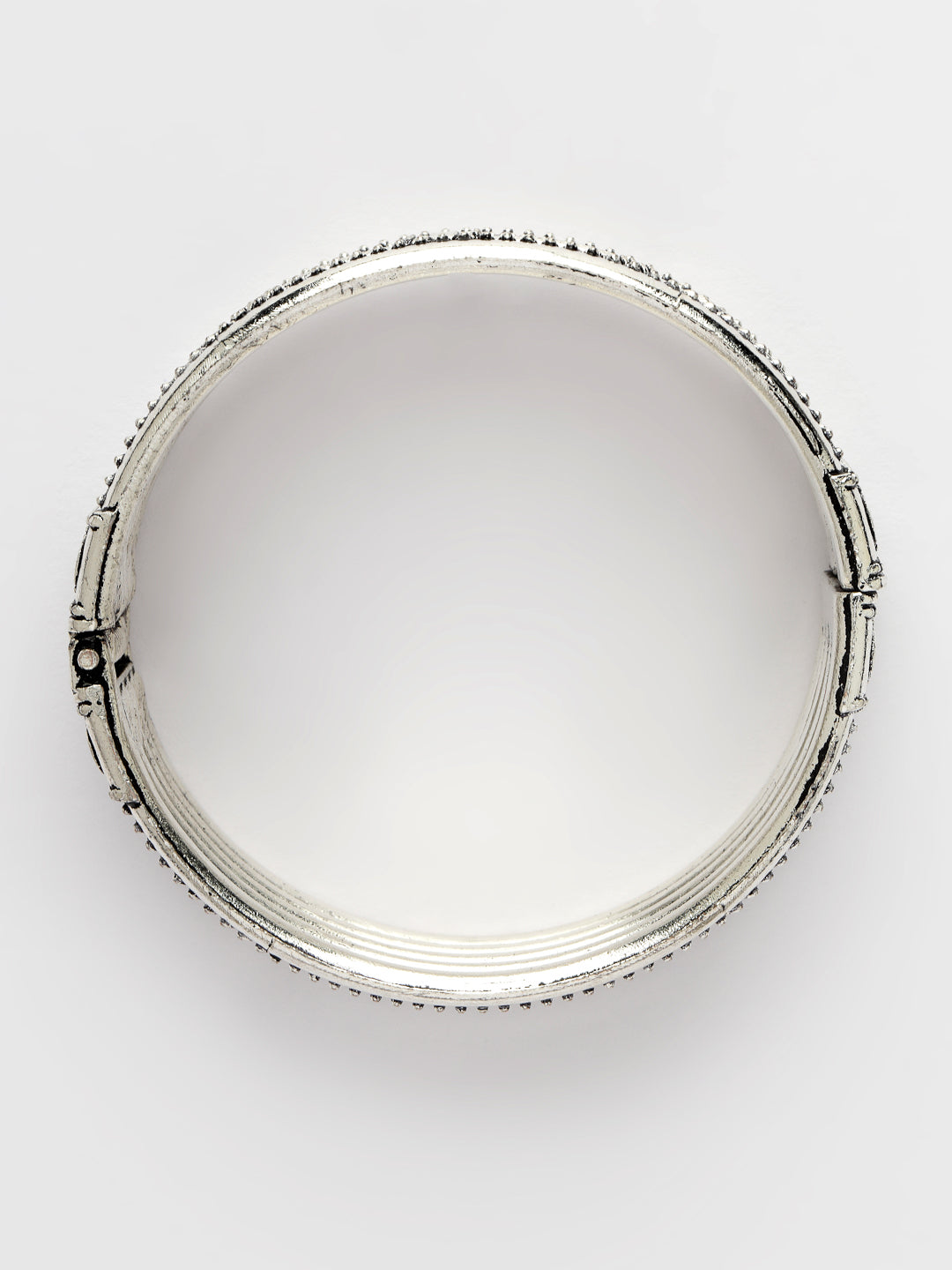 Women's Silver-Toned German Silver Oxidised Kada Bangle