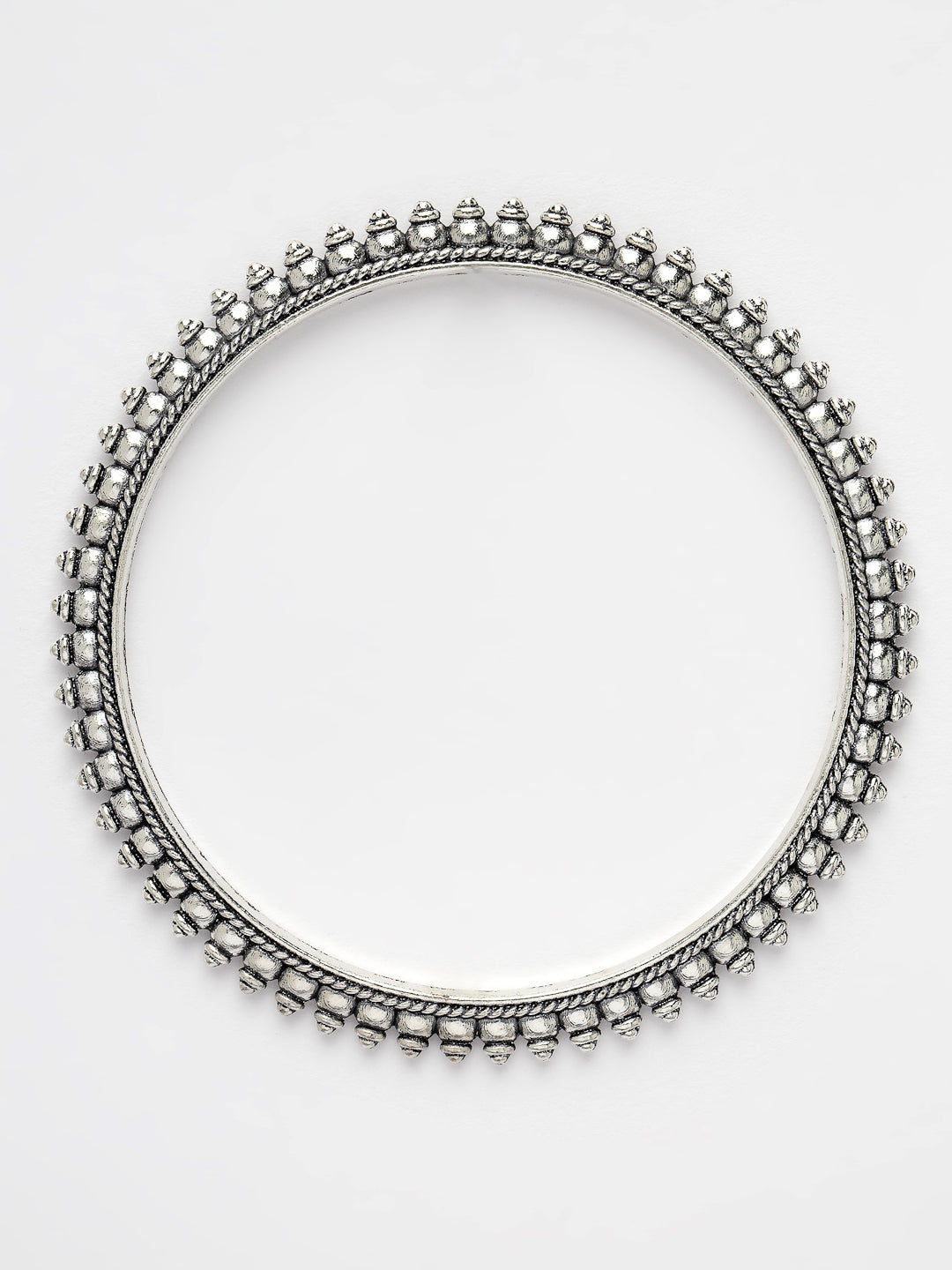 Women's Set Of 4 Silver-Toned German Silver Oxidised Bangles