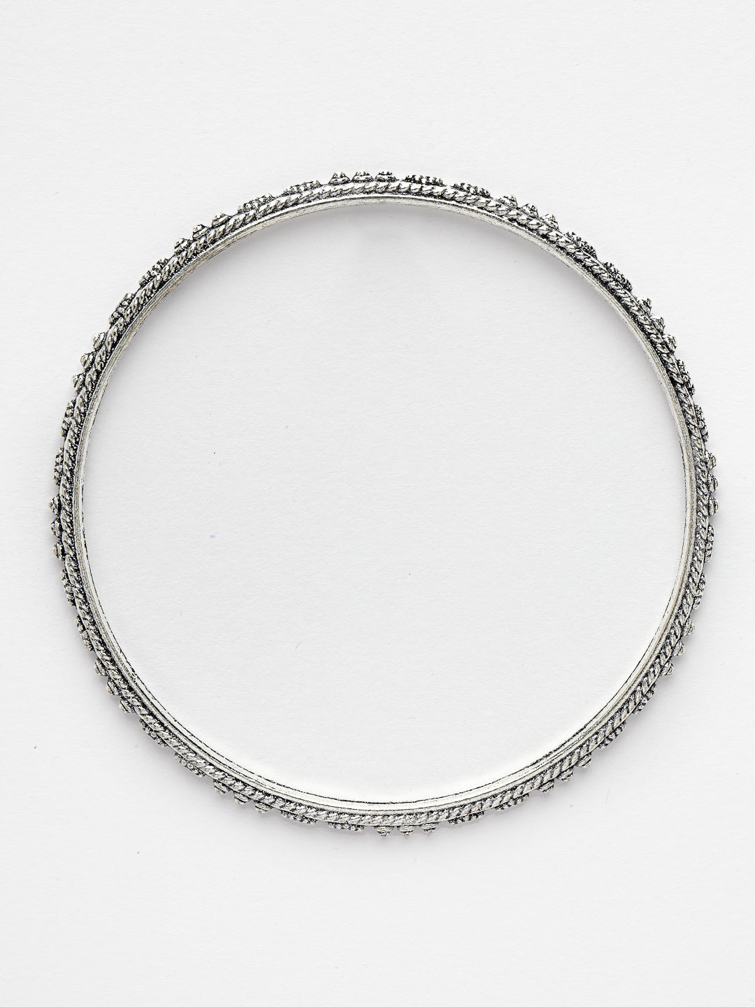 Women's Set Of 8 Silver-Toned German Silver Oxidised Bangles