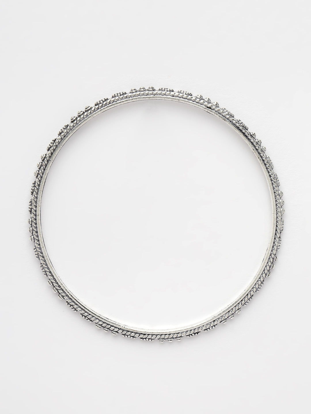 Women's Set Of 6 Silver-Toned German Silver Oxidised Bangles