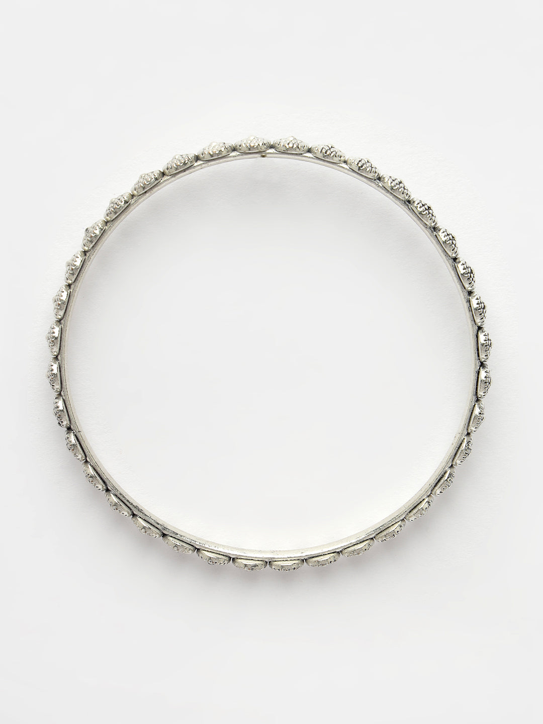 Women's Set Of 6 Silver-Toned German Silver Oxidised Bangles