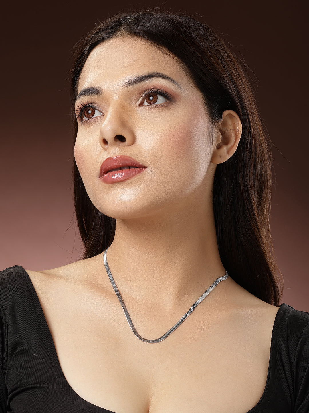 Women's Silver-Toned German Silver Oxidised Chain