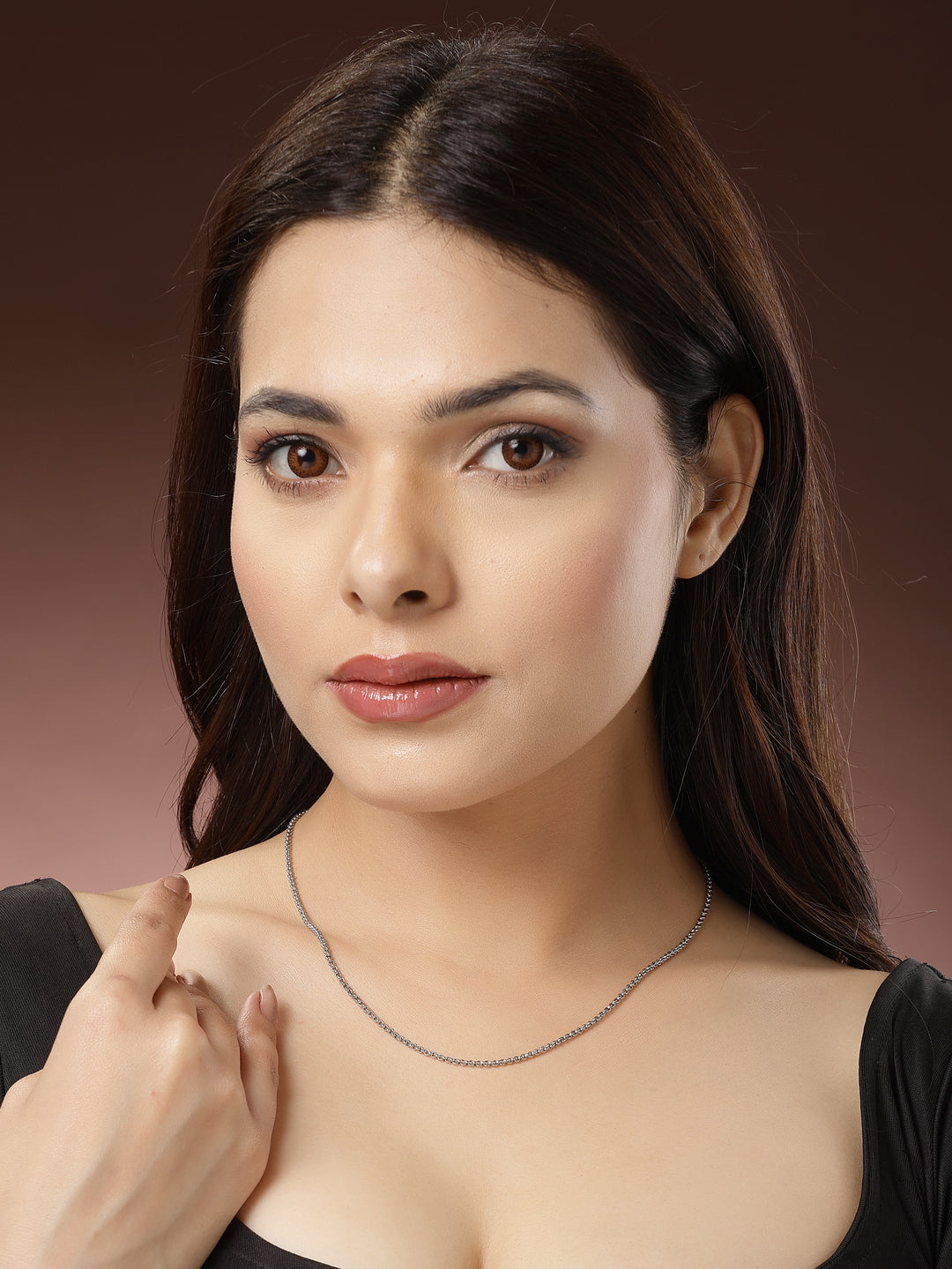 Women's Silver-Toned German Silver Oxidised Chain