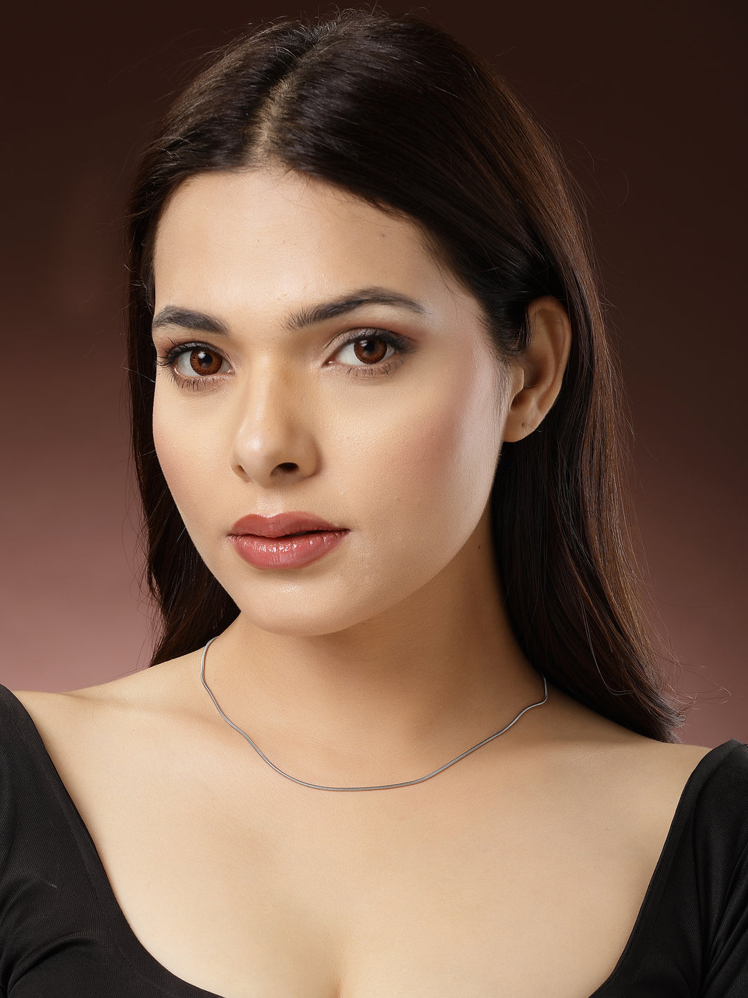 Women's Silver-Toned German Silver Oxidised Chain