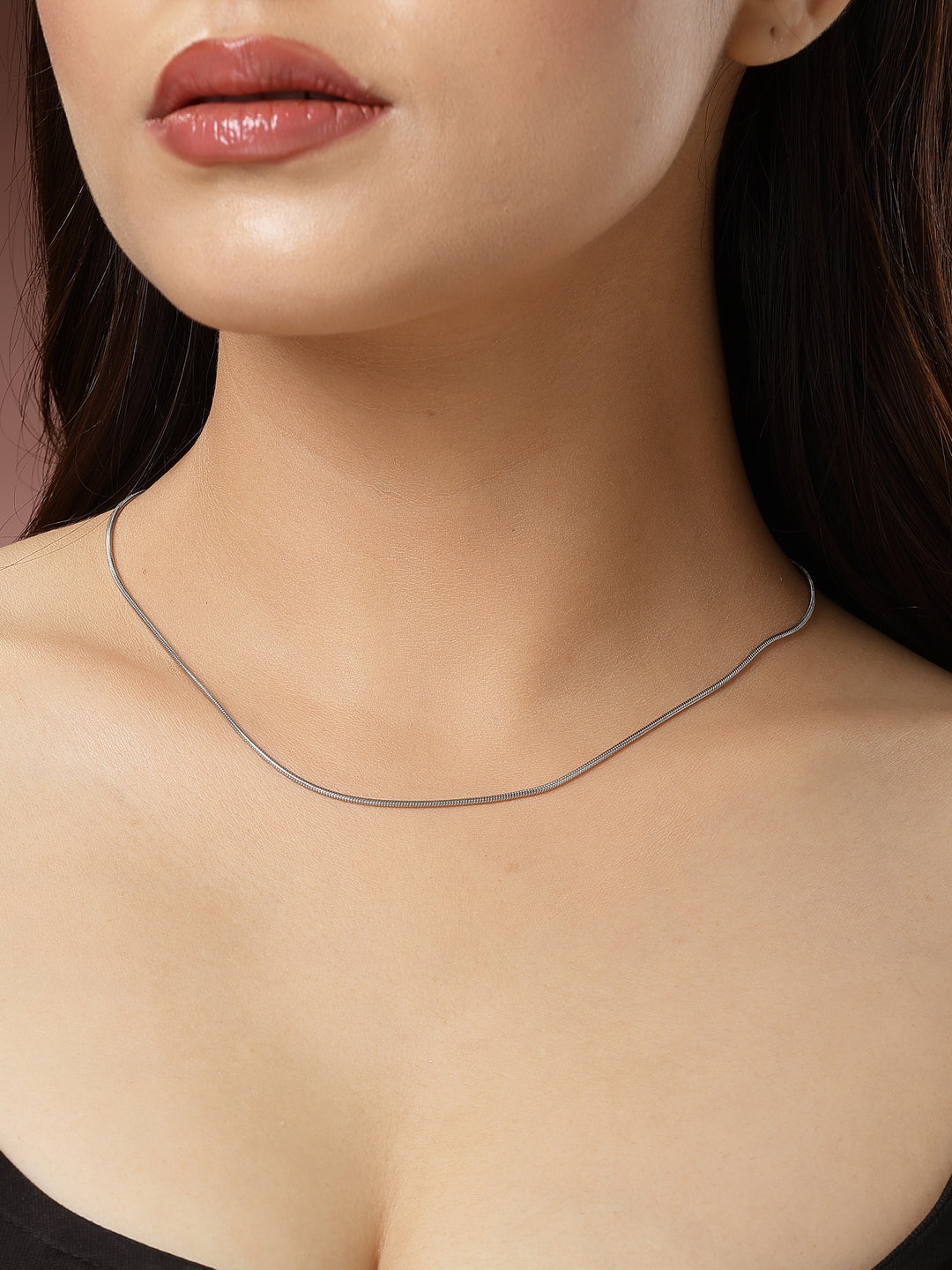 Women's Silver-Toned German Silver Oxidised Chain