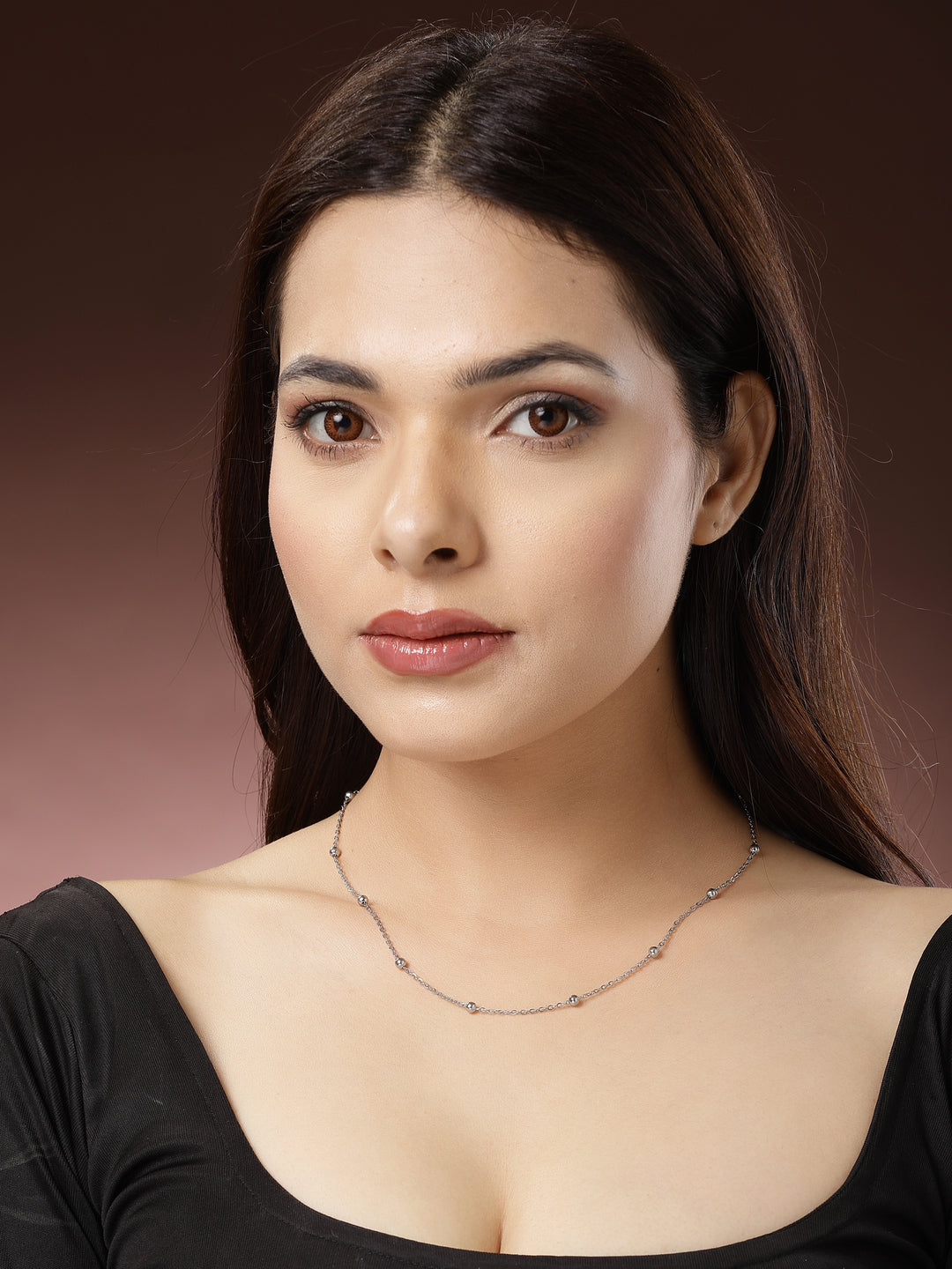 Women's Set Of 3 Silver-Toned German Silver Oxidised Chain