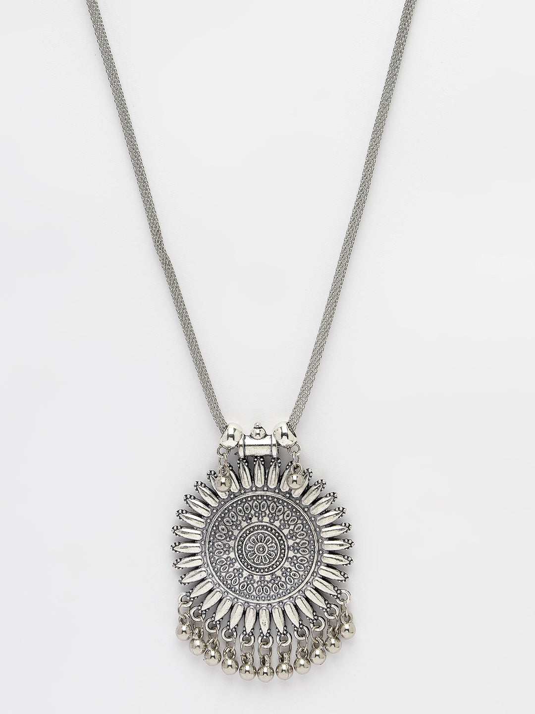 Women's Silver-Toned German Silver Oxidised Pandent