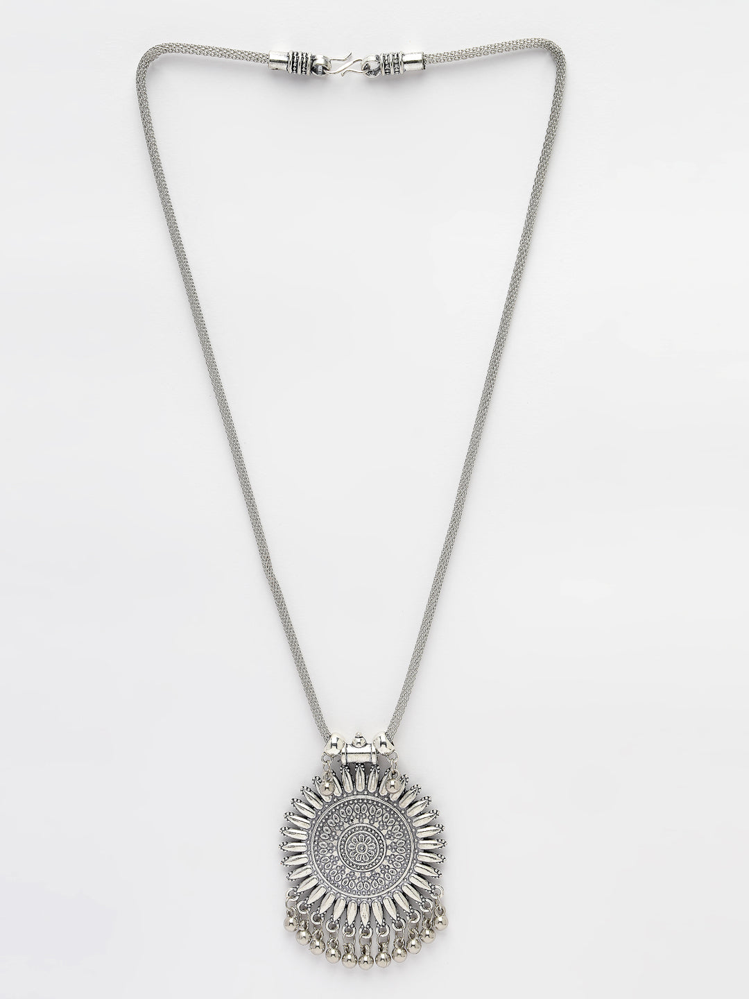 Women's Silver-Toned German Silver Oxidised Pandent