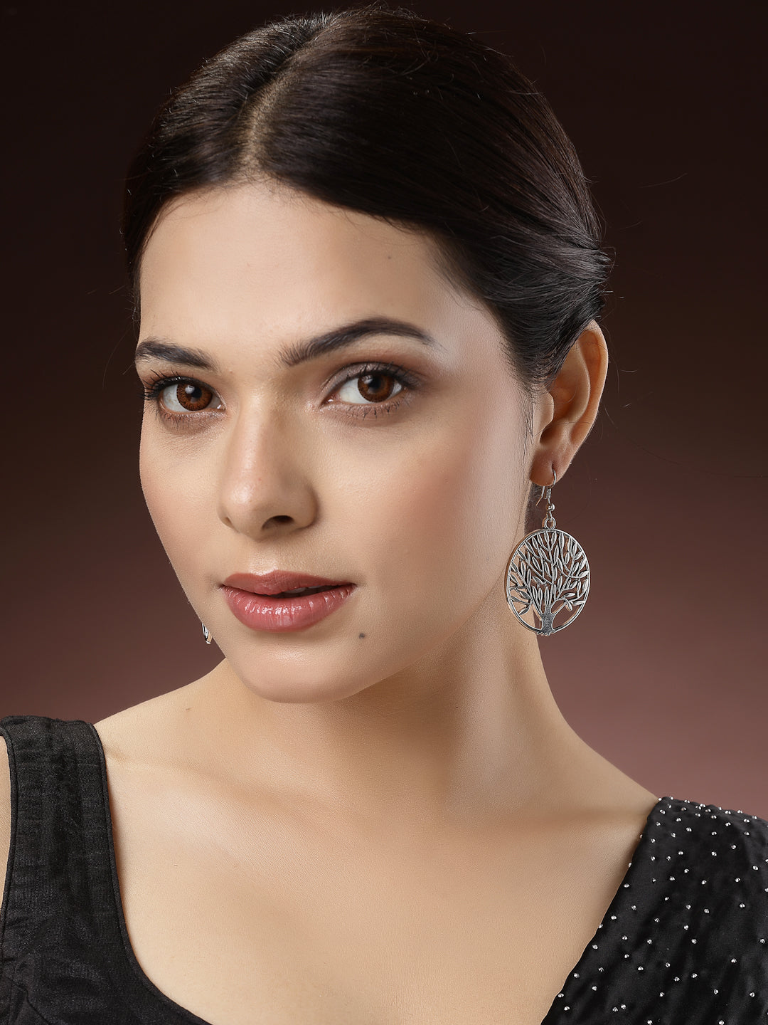 Women's Set Of 3 Silver-Toned German Silver Oxidised Dome Shaped Jhumka Earrings