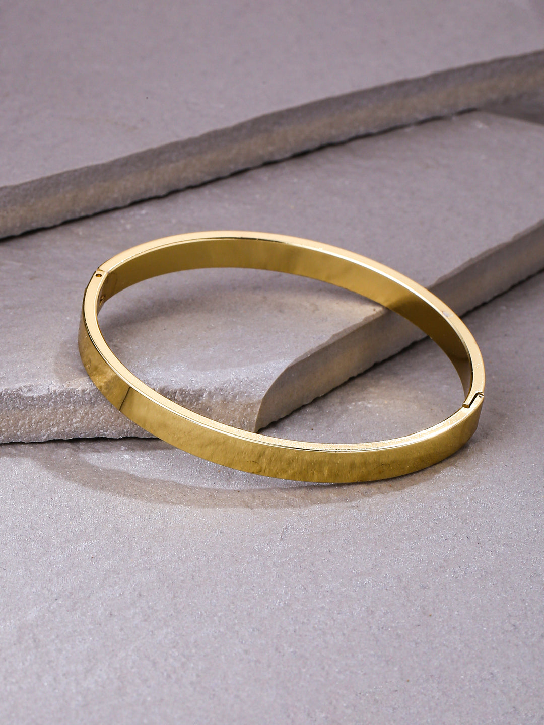 Men's Set Of 2 Gold & Silver Metal Brass-Plated Interlock Kada Bracelet