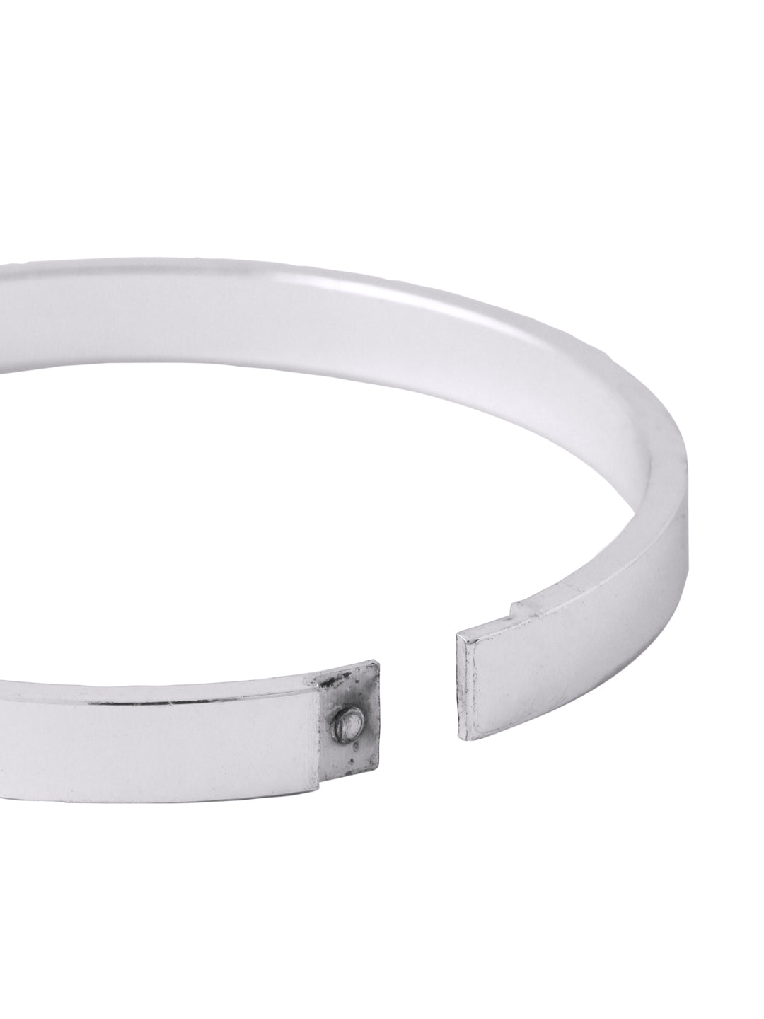 Men's Set Of 2 Gold & Silver Metal Brass-Plated Interlock Kada Bracelet