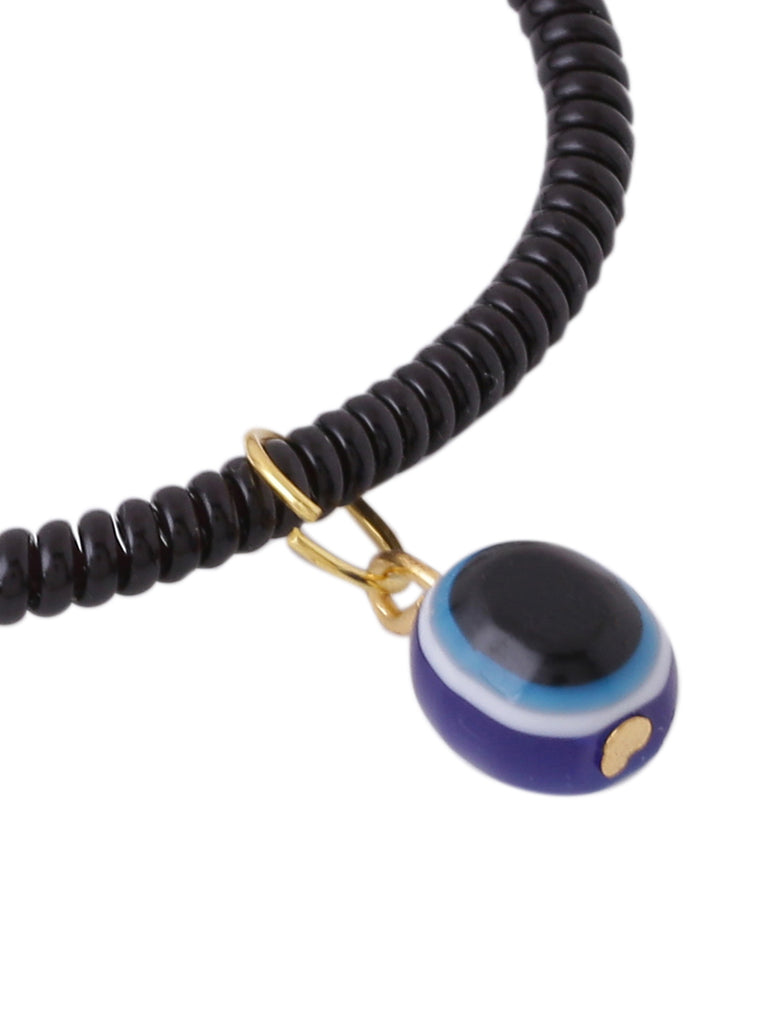 Unisex Set Of 2 Black Evil Eye Bracelet