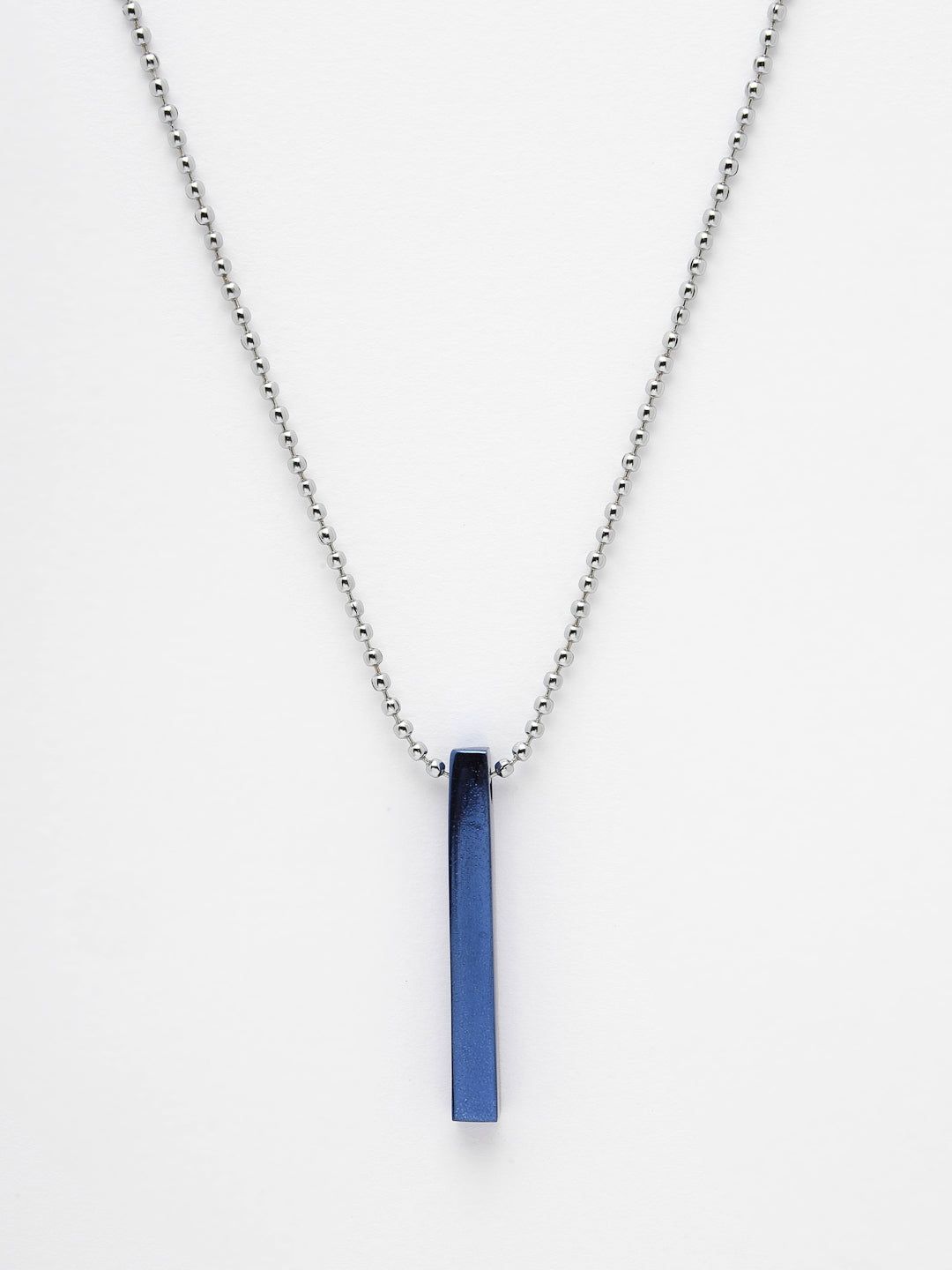 Men's Set Of 2 Gold & Blue Geomatric Pendent With Chain