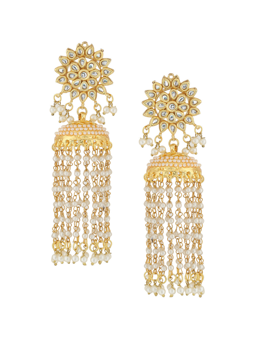 Women's Gold-Plated Contemporary Jhumkas Earrings