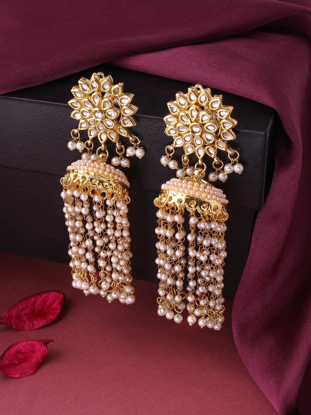 Women's Gold-Plated Contemporary Jhumkas Earrings