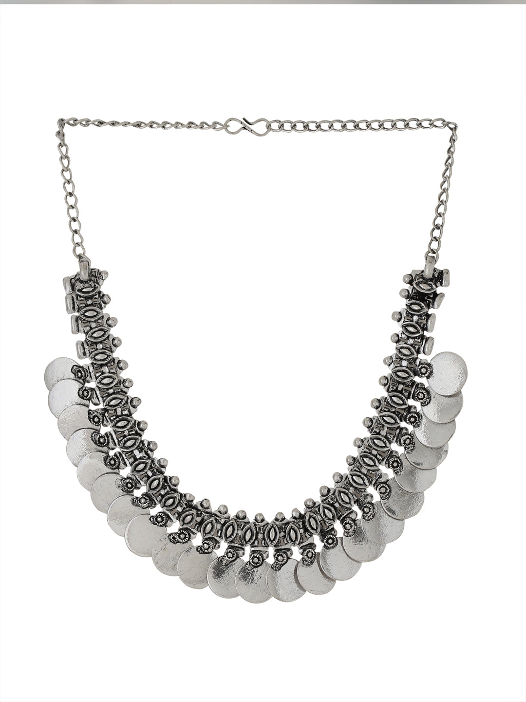 Women's Silver-Plated Oxidised Necklace